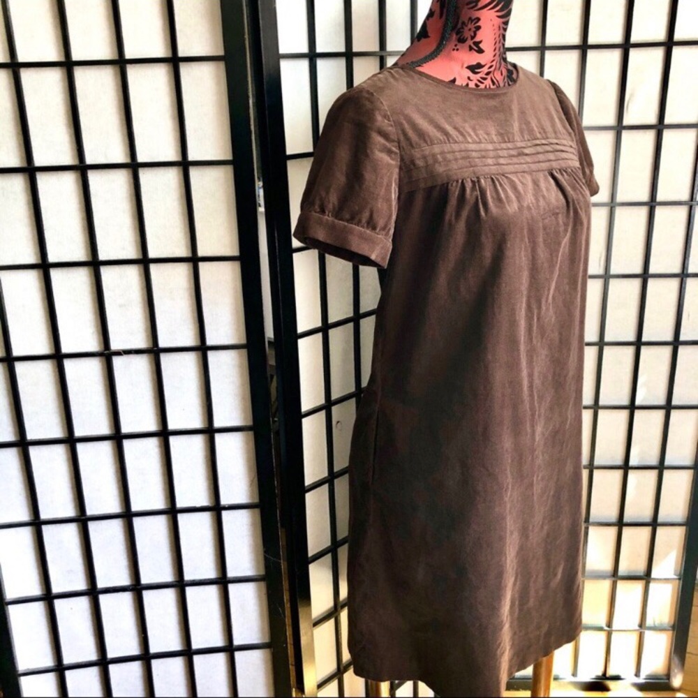 NWOT J.Crew Corduroy Short-Sleeve Shirt Dress Brown Size 2 - Fits Small/Med